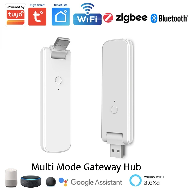 Беспроводной концентратор Tuya Smart Multi-Mode Gateway Работает с продуктами Tuya Bluetooth и Zigbee с питанием от USB для приложения Smart Home Hub Продолжение