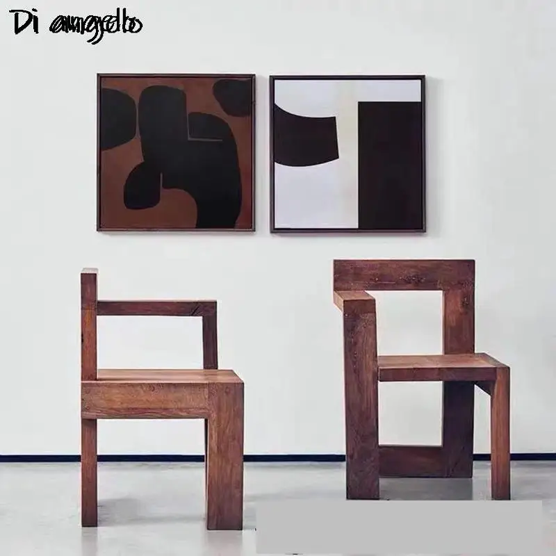 Дизайнерский стул Nordic Ins, Чистый Красный стул из массива дерева, простая легкая роскошная модель, украшение комнаты, Кресло для отдыха, 1 шт.