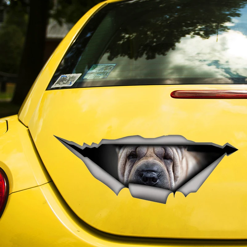 Собака Шарпей 17 см \ 20 см Самоклеящаяся наклейка на автомобиль, Водонепроницаемые автомобильные украшения на бампер, заднее стекло, ноутбук # S60433