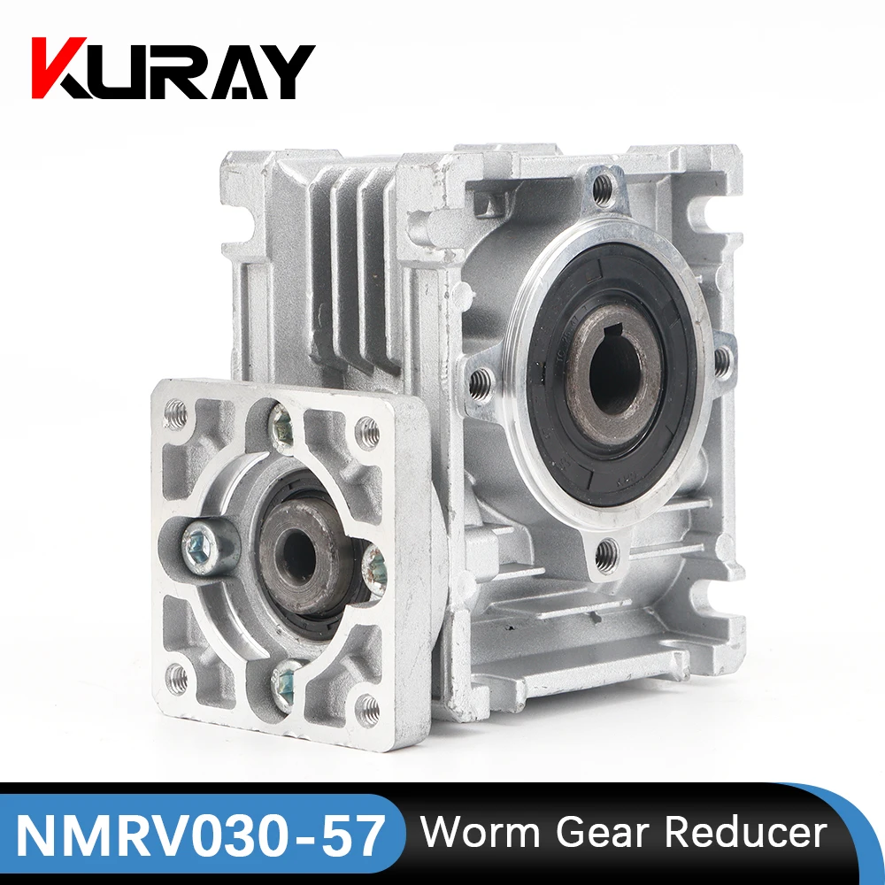 Червячный редуктор Kuray NMRV030 Коробка передач с высоким крутящим моментом Входной Сигнал редуктора 9/11 мм Передаточное отношение 5: 1/80: 1 Подходит для двигателя Nema23
