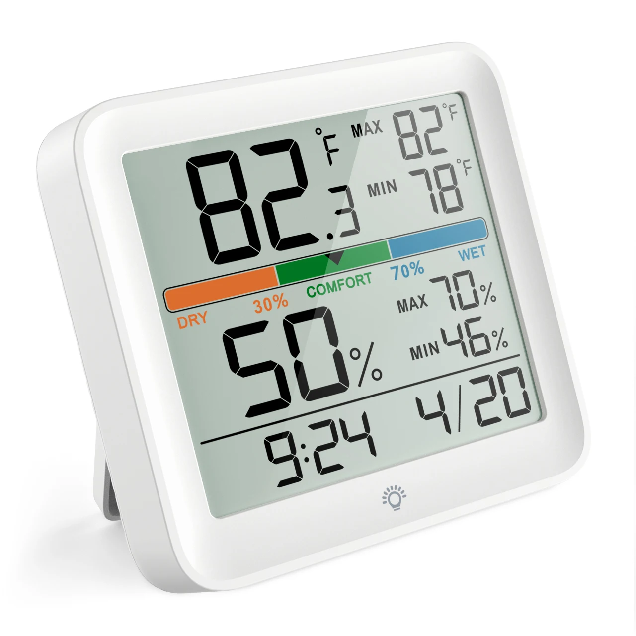 Новые часы Miiiw для измерения температуры и влажности В помещении, высокоточный монитор температуры в детской комнате с подсветкой, большой ЖК-экран