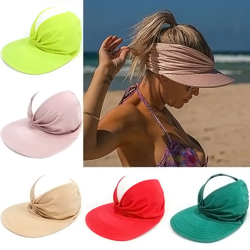 2023 Новая летняя пляжная шляпа Солнцезащитные шляпы с большим козырьком для женщин с защитой от ультрафиолета на открытом воздухе, Пустая спортивная бейсболка, пляжная шляпа