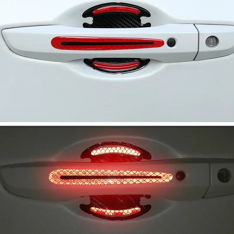 Светоотражающие наклейки на ручку двери автомобиля, защищающие от царапин, для Honda Civic Accord Fit Crv Hrv Jazz City CR-Z Element Insight MDX