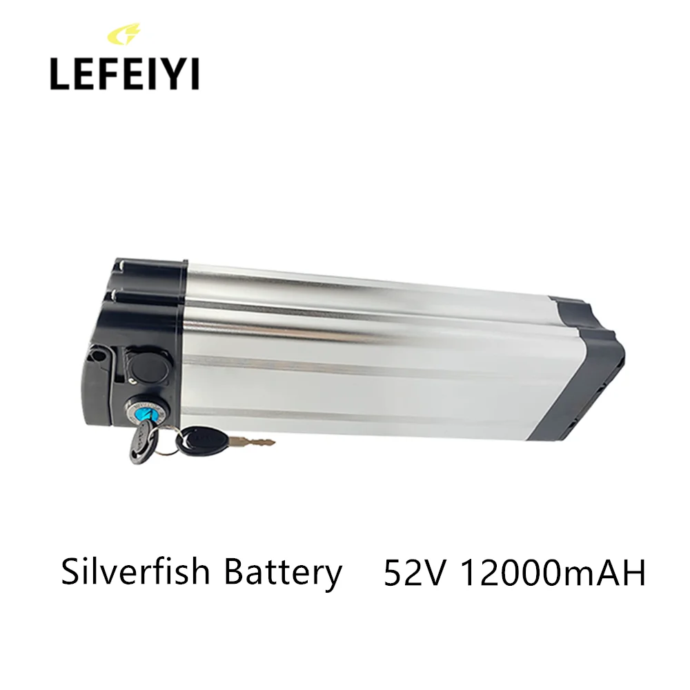 Литиевая батарея для электровелосипеда Silver Fish 52 В 12,0 ач с алюминиевым корпусом, противоугонный замок USB