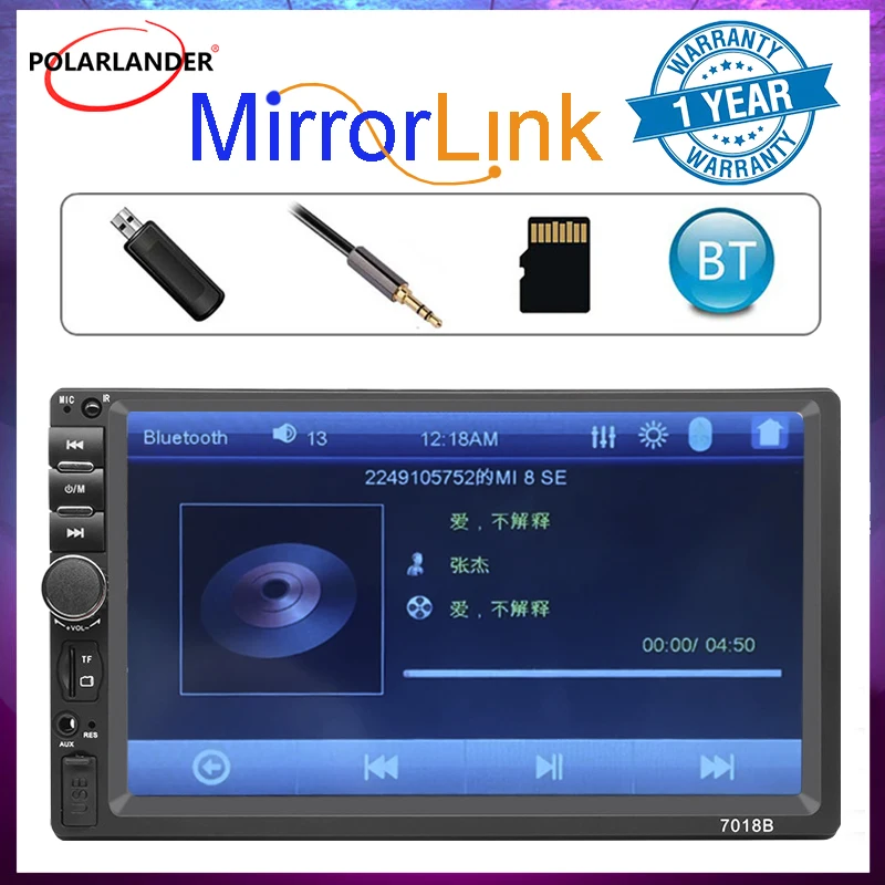 Polarlander 2 Din 7-Дюймовый Автомобильный Радиоприемник HD MirrorLink Стерео Приемник Авто Аудио Мультимедиа MP5 Плеер Авторадио Bluetooth USB TF FM