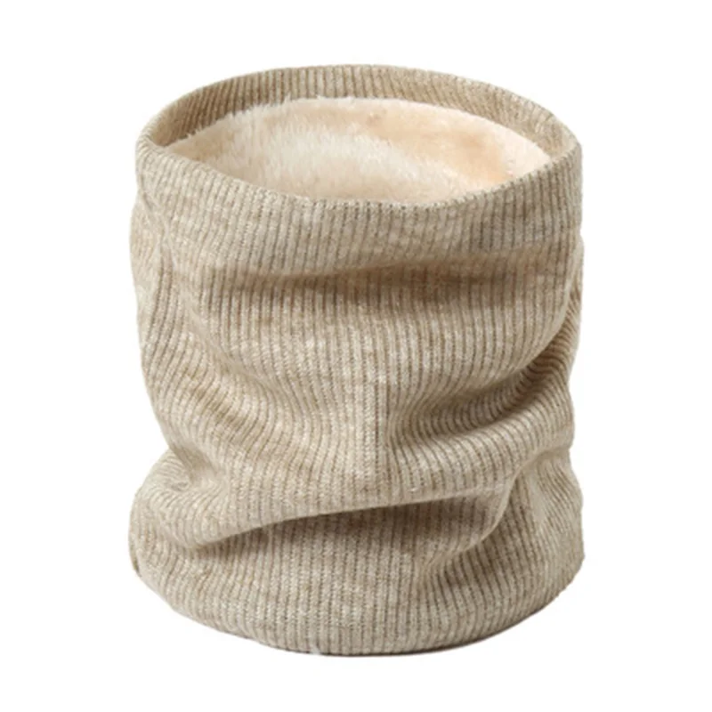Зимний шарф для шейного отдела позвоночника унисекс плюс бархатный толстый теплый шарф-пуловер в вертикальную полоску, однотонный вязаный воротник с высоким воротом N11