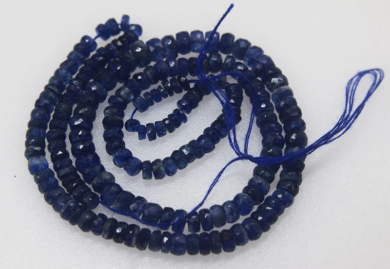 одна нить россыпных бусин синий кианит ROUNDELLE ГРАНЕНЫЙ Оптом для DIY ювелирных изделий ожерелье 40 см