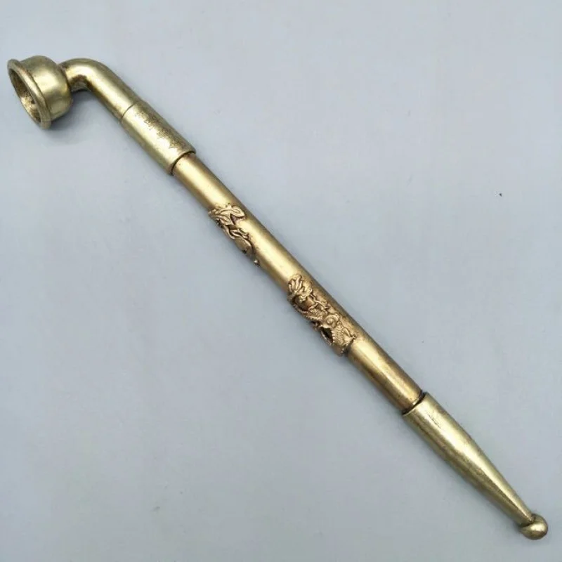 Антиквариат Разное, Старомодная китайская трубка на длинной ножке, горшочек для табака из чистой Меди, табачная трубка, старомодный латунный табак.