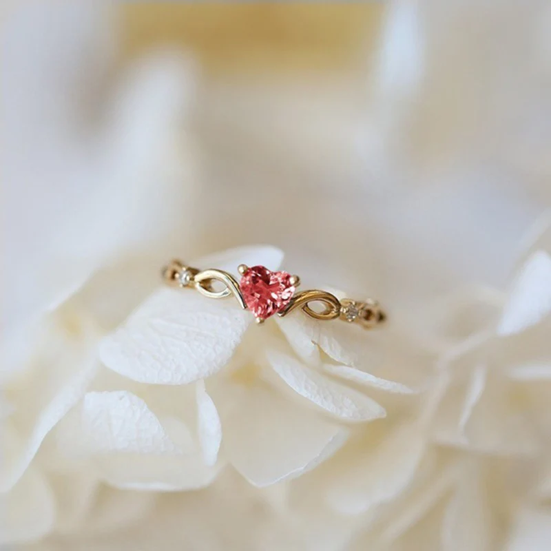 Простые тонкие обручальные кольца в виде сердца для женщин, милое кольцо на палец, романтический подарок на день рождения для подруги, ювелирные изделия из циркона