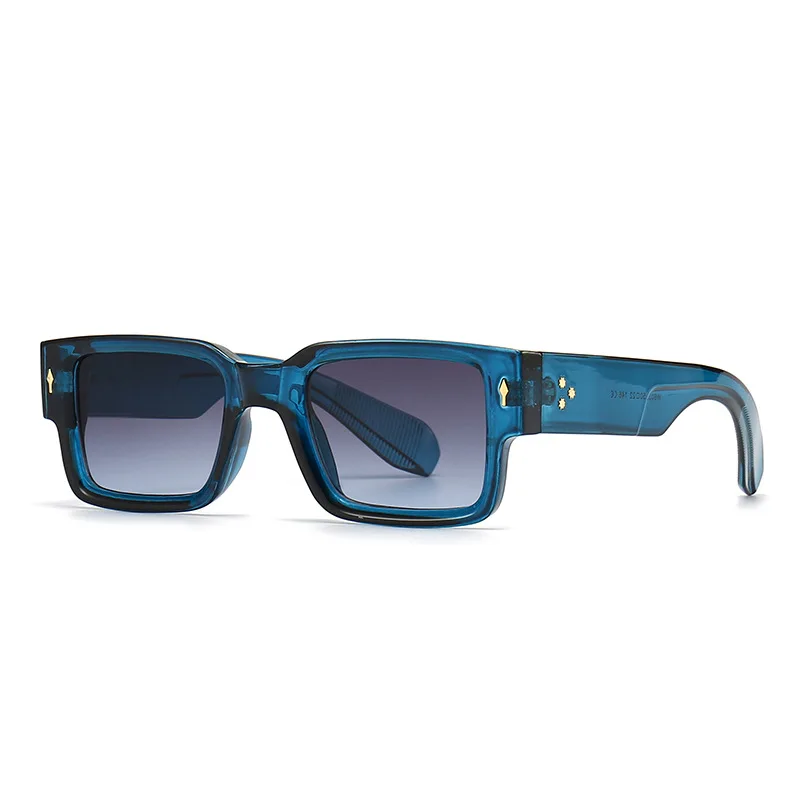 Роскошные Брендовые дизайнерские Квадратные солнцезащитные очки Для женщин Для мужчин 2023, Новый тренд, Классические солнцезащитные очки, винтажные модные заклепки в стиле Панк, оттенки UV400