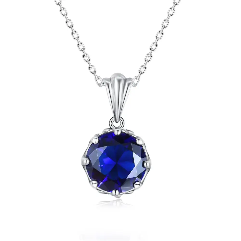 Szjinao Настоящее серебро 925 Пробы, милая подвеска в виде цветка, синий сапфир, женское ожерелье, подвески, офисные женские серебряные украшения с гравировкой