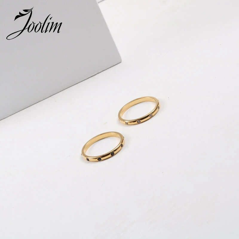 Ювелирные изделия Joolim высокого класса, PVD, оптом, не выцветают, простые Модные Комбинировать и укладывать Ультратонкое кольцо из нержавеющей стали для женщин