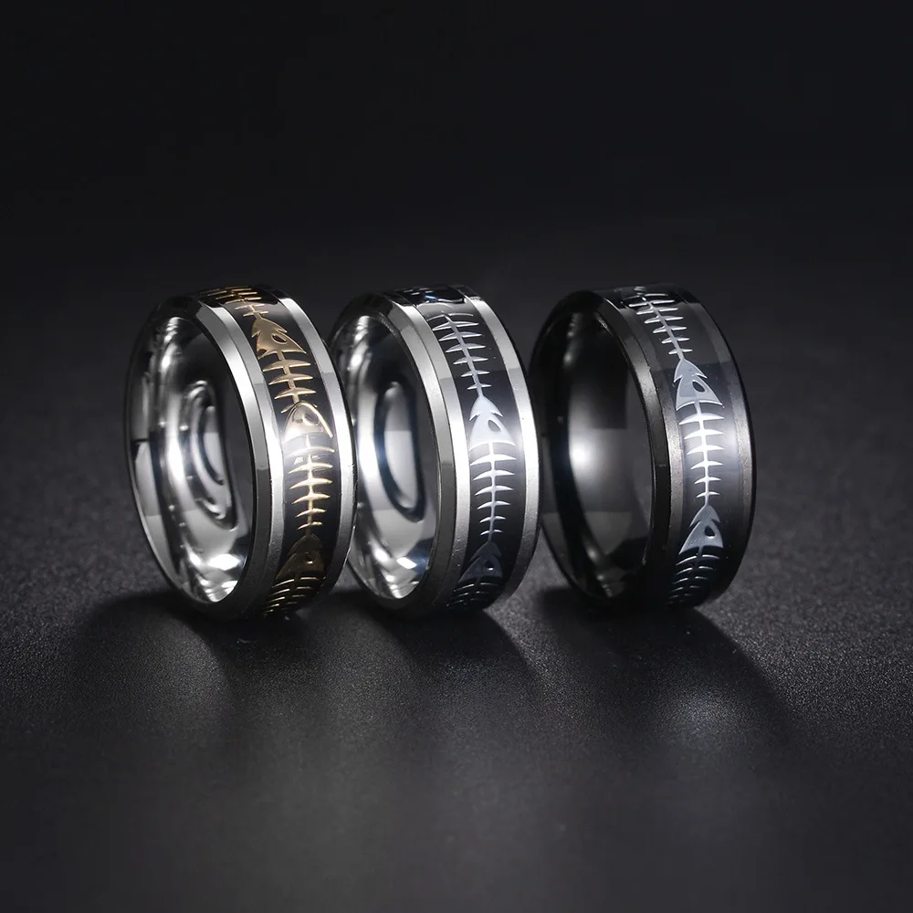 Модное Обручальное кольцо из вольфрама со стрелкой черного цвета 8 мм для мужчин и женщин, Винтажное кольцо из рыбьей кости с рисунком Метеорита, подарок для мужчин, Обручальное кольцо