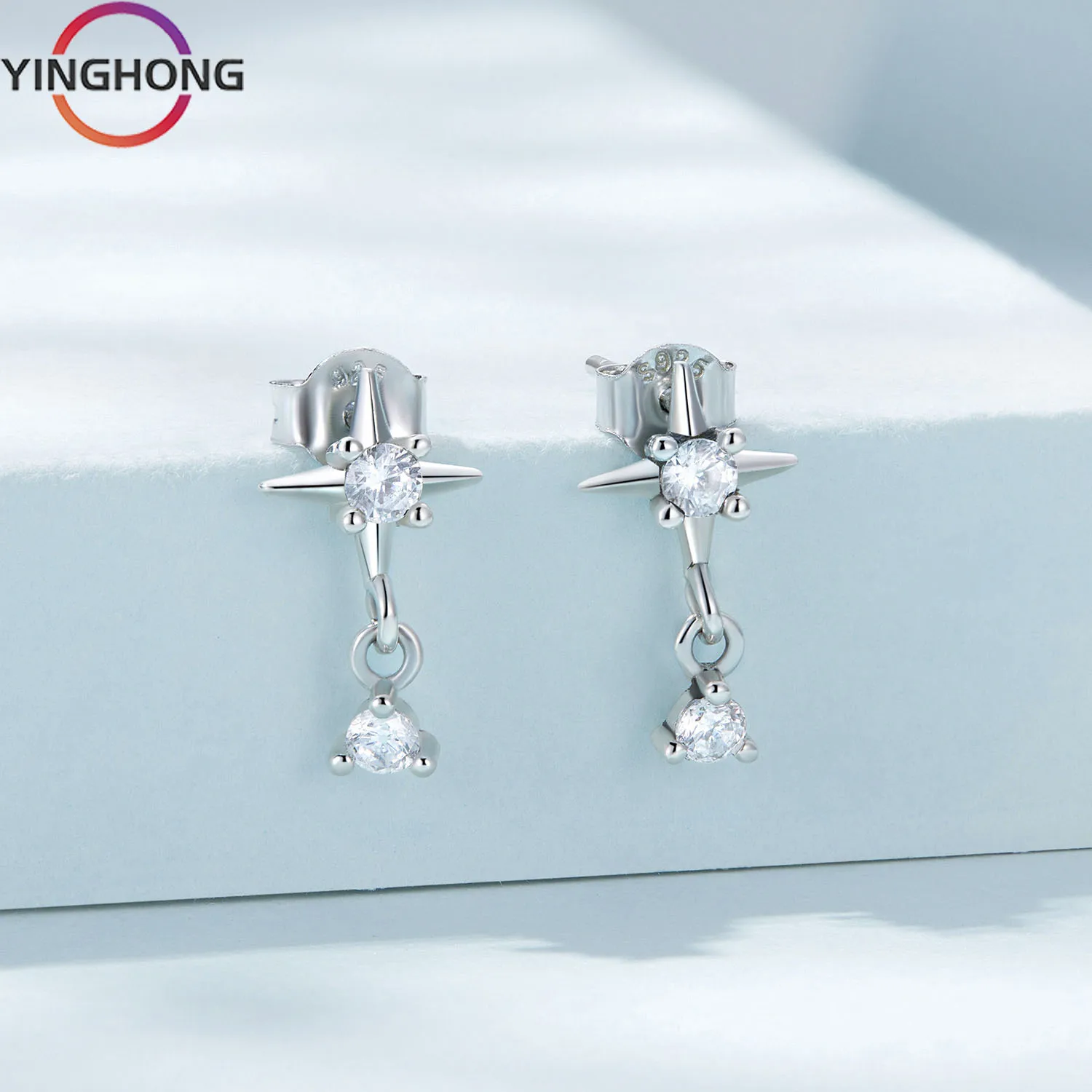 Оригинальные серьги Star Burst из стерлингового серебра Quexiang S925 для женщин Y2K Jewelry Charm Модный Роскошный Изысканный подарок