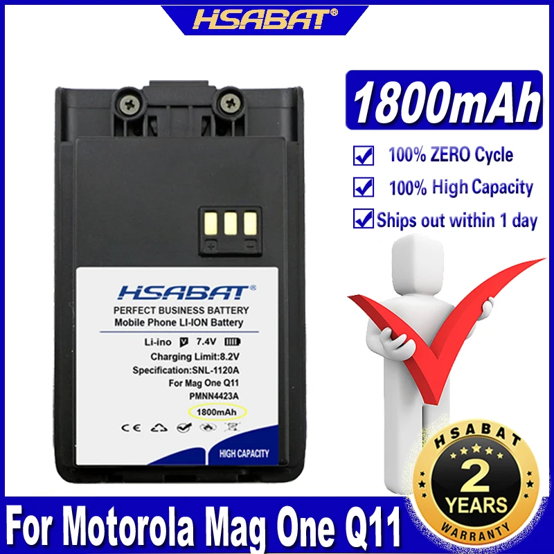 Аккумулятор HSABAT PMNN4423A 1800 мАч для Motorola Mag One Q11, Mag One Q5, Mag One Q9, Mag One VZ-9, Q5 Q9 Q11, VZ-9 Аккумуляторы