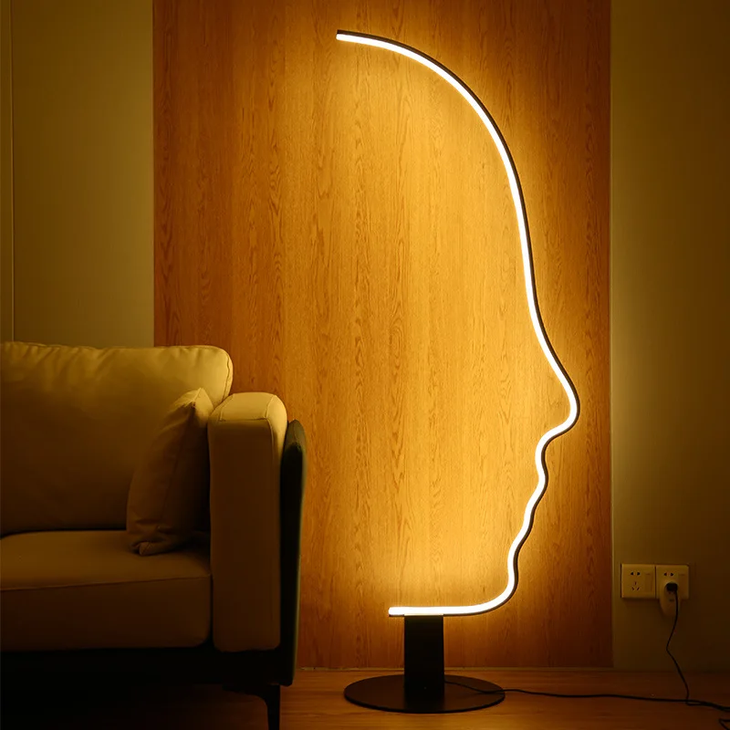 Креативный светодиодный торшер с человеческим лицом для домашнего декора спальни гостиной, Современное внутреннее освещение, рассеянный светильник
