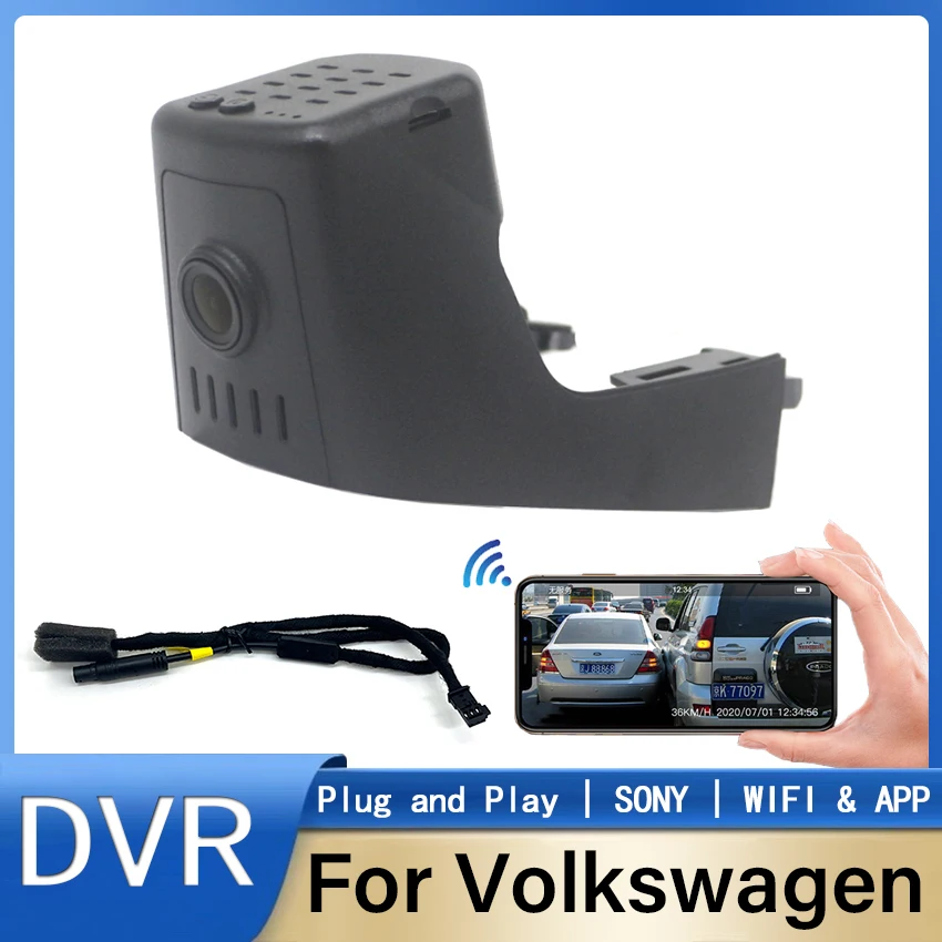 Для Volkswagen VW Touareg Passat T Roc 2018 2019 2020 2021 HD 1080P Подключи и Играй Скрытую Регистраторную камеру Wifi Автомобильный Видеорегистратор Камера Dashcam