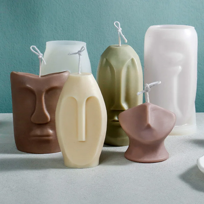 3D Лицевая силиконовая форма для свечей для помадки ручной работы, формы для торта, Ароматерапевтические свечи, гипсовые украшения, форма для портретной скульптуры