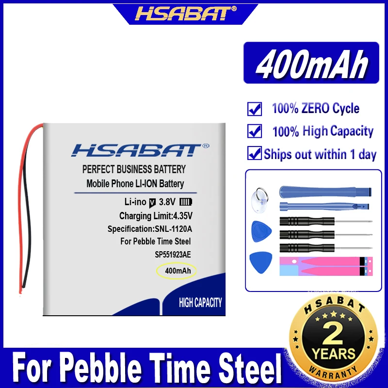 Аккумулятор HSABAT SP551923AE P140116 400 мАч для Pebble Time Steel для аккумуляторов смарт-часов pebble Classic