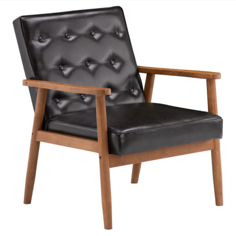 (75 X 69 X 84) см Современный деревянный стул в стиле ретро \ коричневый PU [на складе в США]