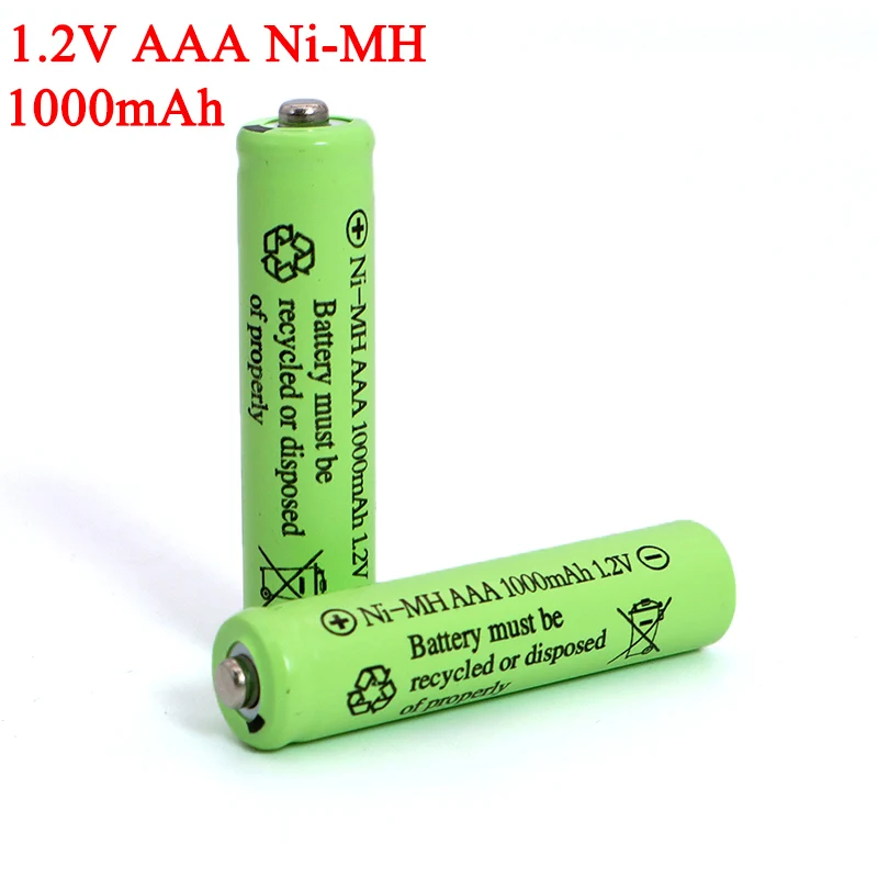 1,2 В батарейки типа ААА 1000 мАч Перезаряжаемый NI-Mh аккумулятор 1,2 В Ni-Mh aaa для электрического игрушечного автомобиля с дистанционным управлением RC ues