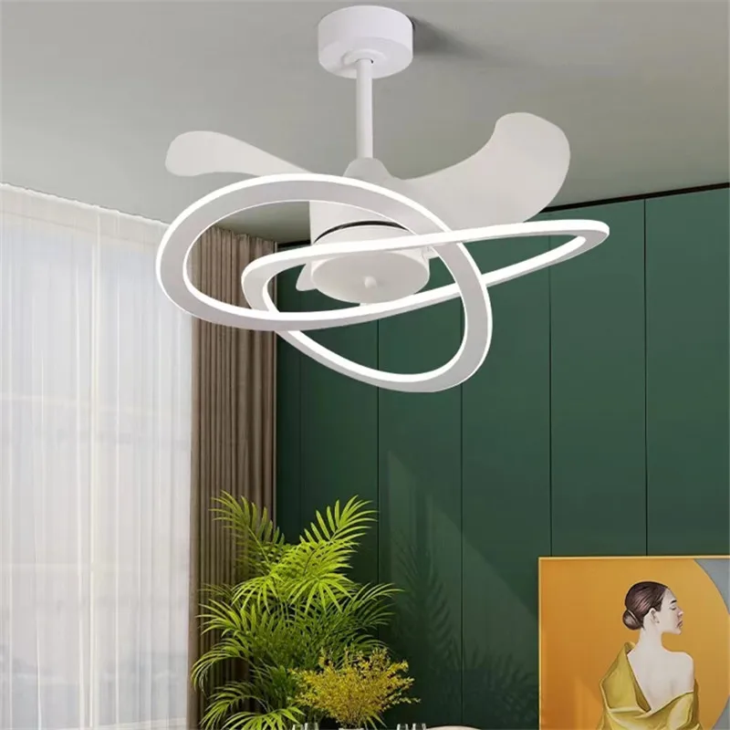Потолочные вентиляторы TEMAR Nordic Современные Креативные Винтажные светодиодные лампы 3 Цвета С дистанционным управлением Для дома, гостиной, спальни