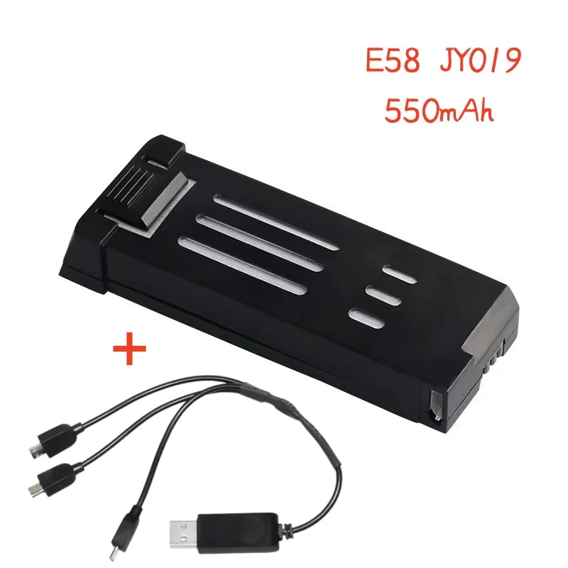 3. Скорость разряда 7V550mAh 25C Аккумулятор авиационной модели E58 JY019 Аккумулятор для дрона Дополнительный кабель-адаптер USB