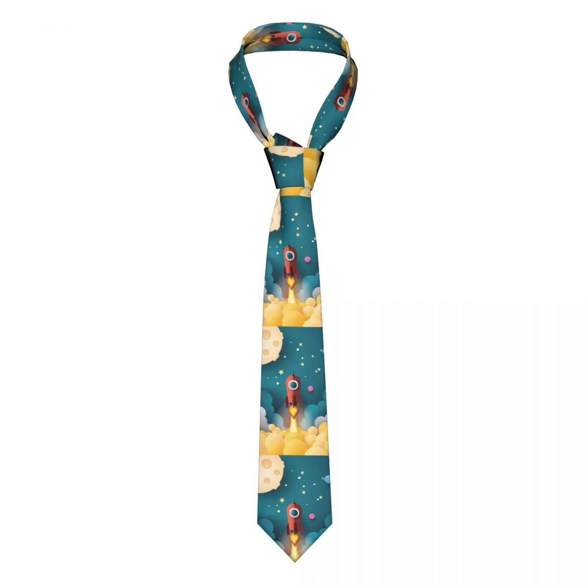 Галстук для мужчин, Официальные узкие галстуки, Классический мужской галстук для запуска космической ракеты и Galaxy Paper Art, свадебный галстук для джентльмена, узкий
