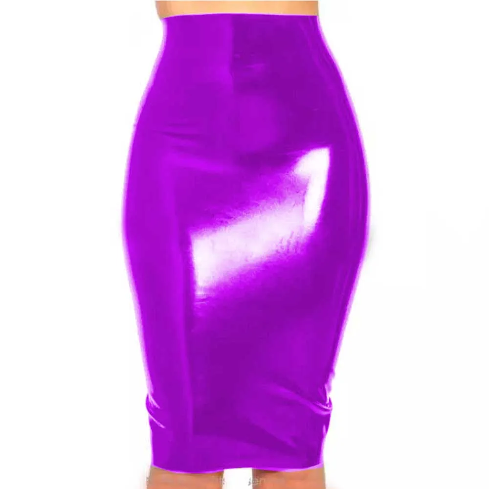 Юбка из ПВХ Женская Сексуальная виниловая юбка-футляр в стиле Ампир, Элегантная упаковка, юбка длиной до бедер, юбка до колен, костюм для выступления в ночном клубе, большой Размер