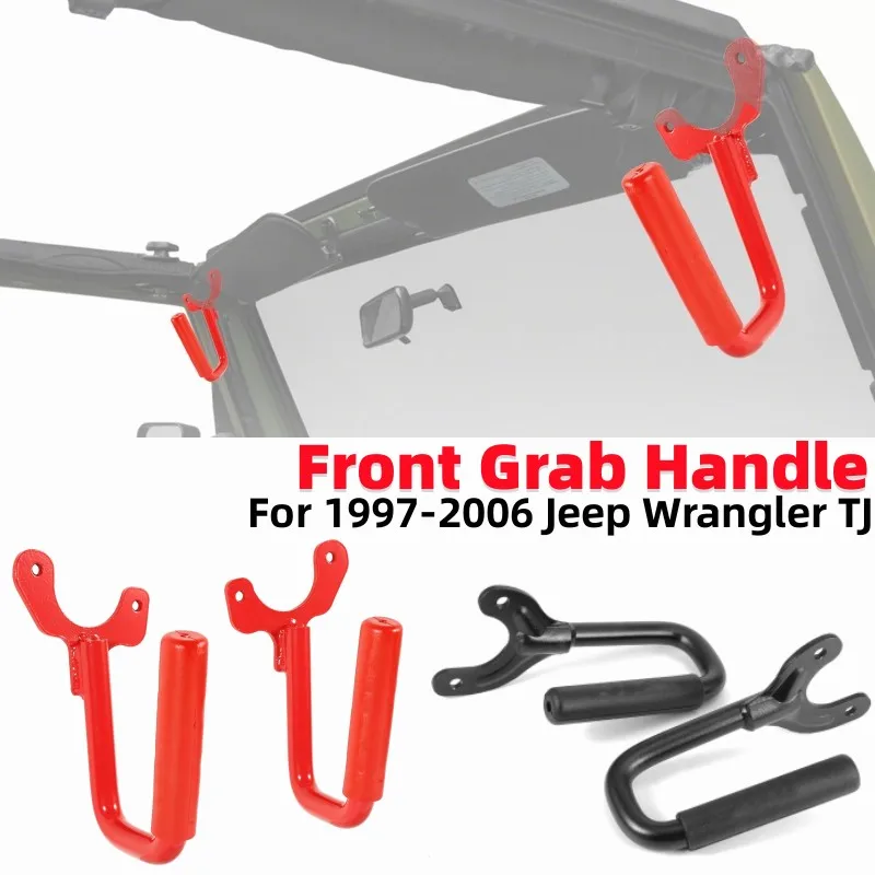 2 шт./компл. Передние ручки-поручни Жесткая ручка безопасности из цельной стали Подходит для 1997-2006 Jeep Wrangler TJ