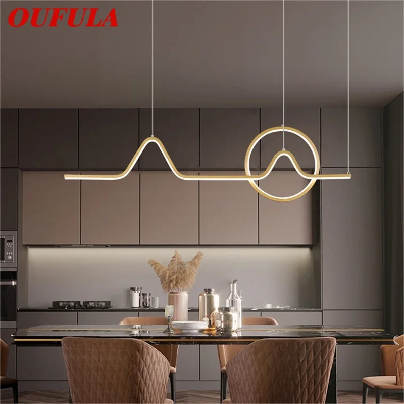 Подвесные светильники OUFULA, Золотое современное креативное украшение в скандинавском стиле, светодиодный светильник для домашней гостиной