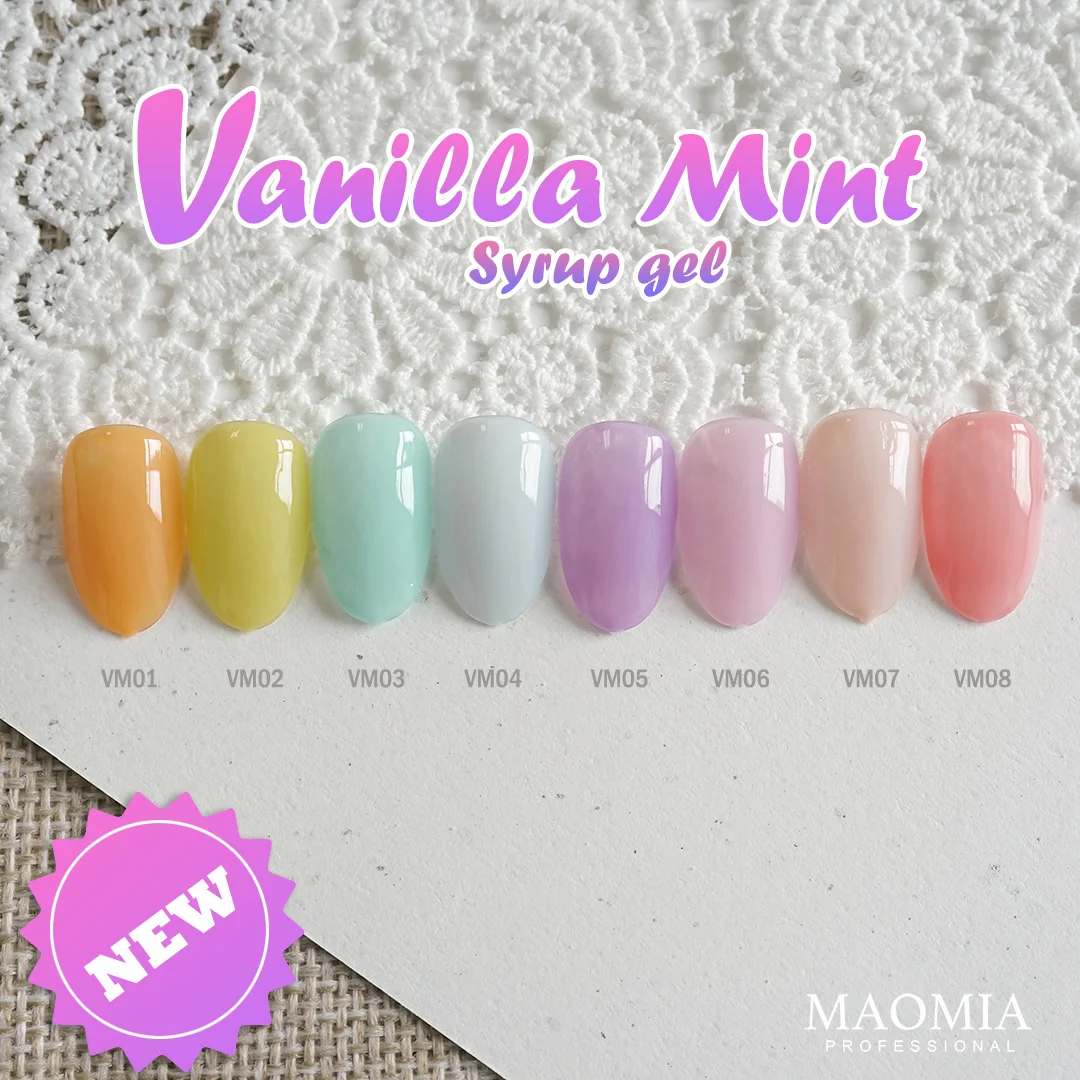 Гель-лак для ногтей ванильно-мятного цвета с УФ-светодиодами Candy Nails Art Прозрачные гели-лак Полупостоянный Сахарный гель для ногтей