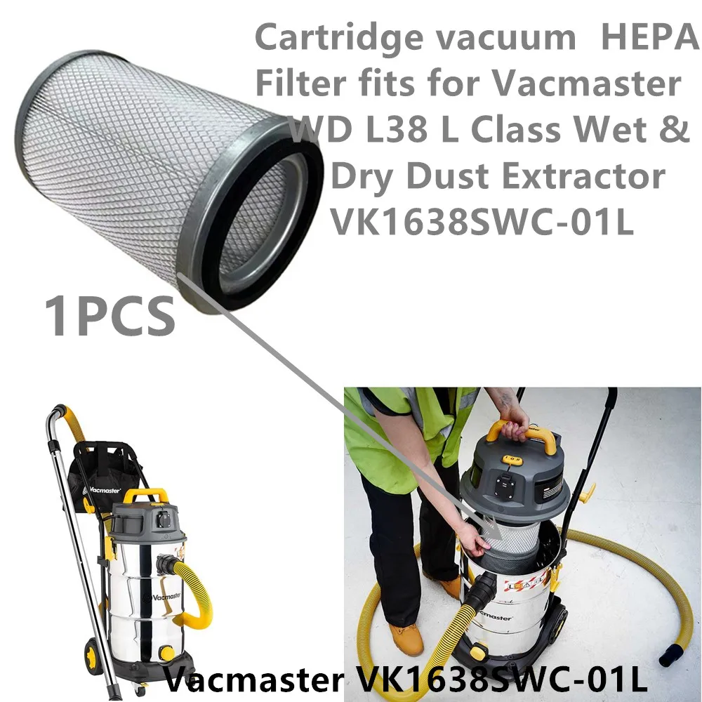 1 шт. Картриджный вакуумный HEPA-Фильтр подходит для Пылесоса Vacmaster WD L38 L класса для влажной и сухой уборки Пыли VK1638SWC-01L