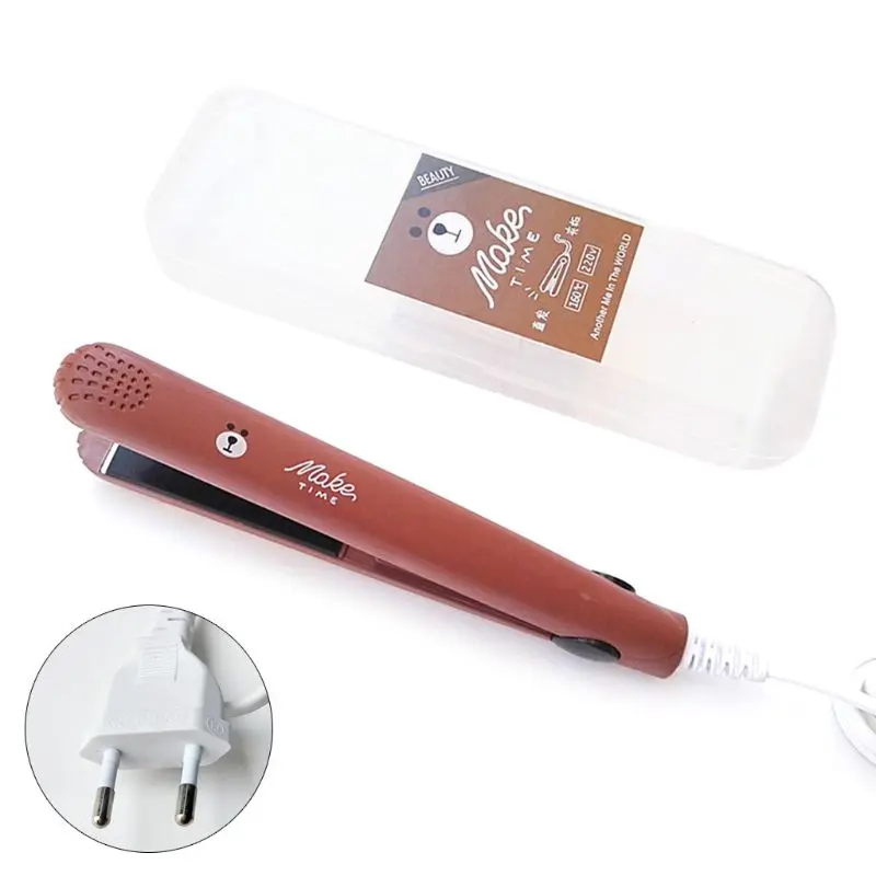 Электронный выпрямитель для волос, бигуди, Мини-керамический утюжок для плоского выпрямления, Инструменты для укладки волос 220V Home Travel 4XFB