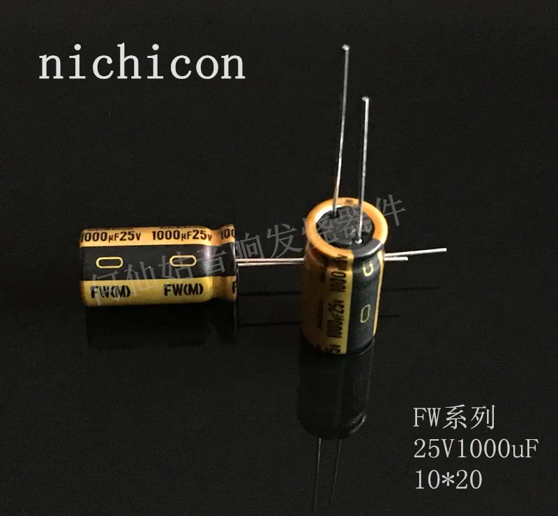 10шт/20шт акустическая емкость nichicon серии FW 25v1000uf 10*20 аудио суперконденсатор электролитические конденсаторы бесплатная доставка