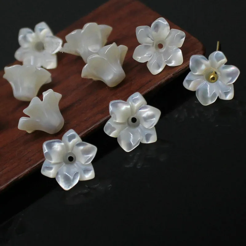 50 шт./лот 10 мм перламутровая раковина из натурального цветка для ювелирных изделий 