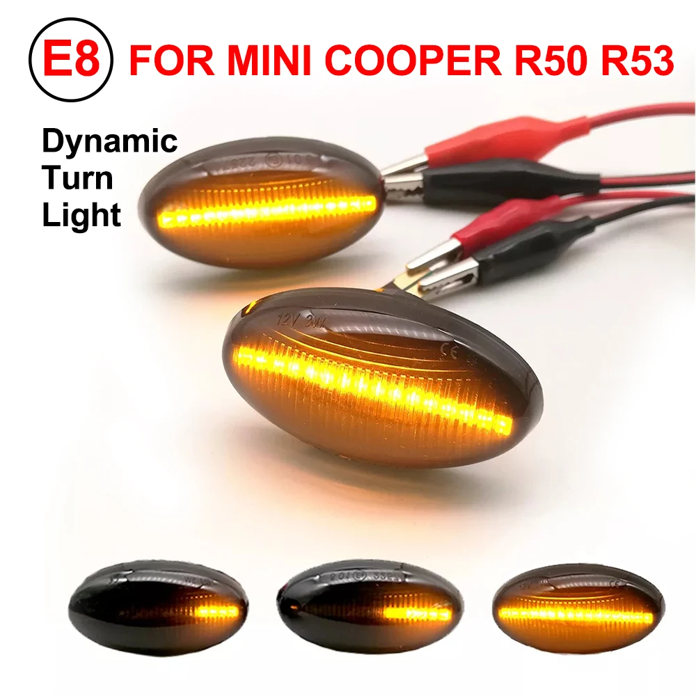 2ШТ Динамические боковые габаритные огни для Mini Cooper R50 R52 R53 2002 2003 2004 2005 2006 2007 2008 Повторяющие лампы