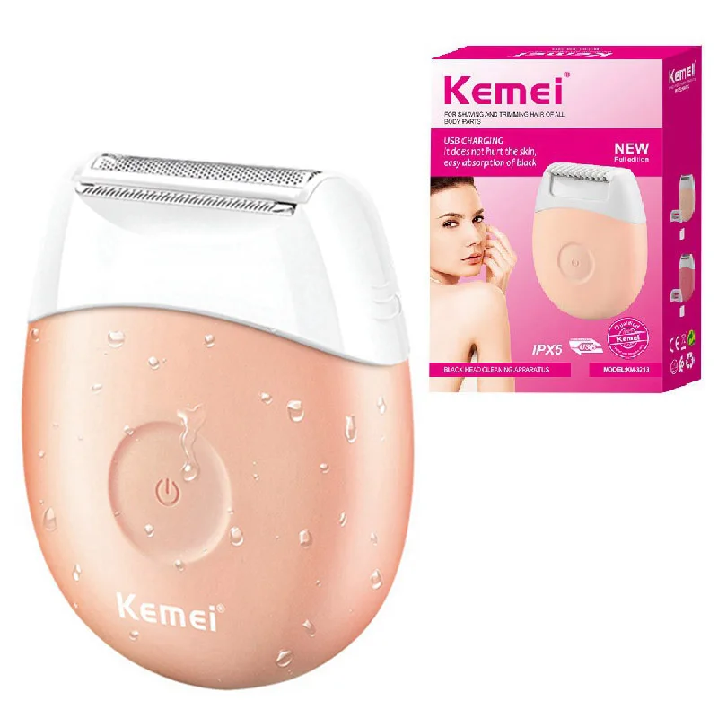 Оригинальный электрический женский эпилятор Kemei для женщин, средство для удаления волос на лице, на всем теле, бикини, подмышках, ногах, перезаряжаемый