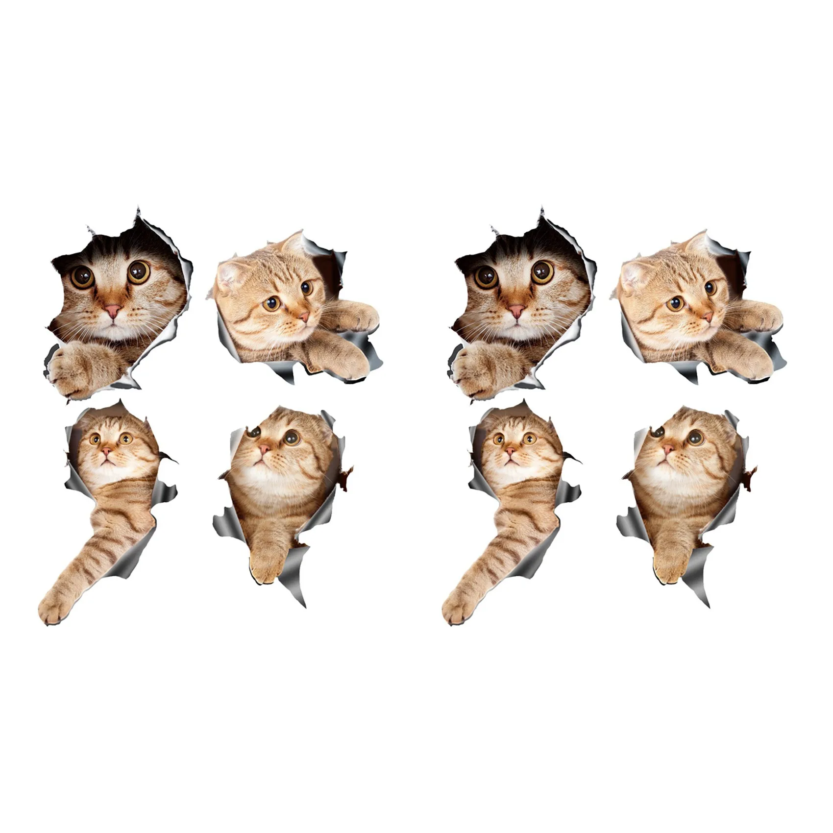 (8 шт.) 3D наклейки с кошками для автомобиля, наклейка на окно, грузовик, машину, ноутбук или iPad