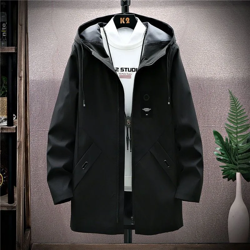 2023 Весна и Осень Новая Мужская Классическая мода В Длинной Ветровке, Мужское Повседневное Свободное Высококачественное пальто Большого размера M-5XL