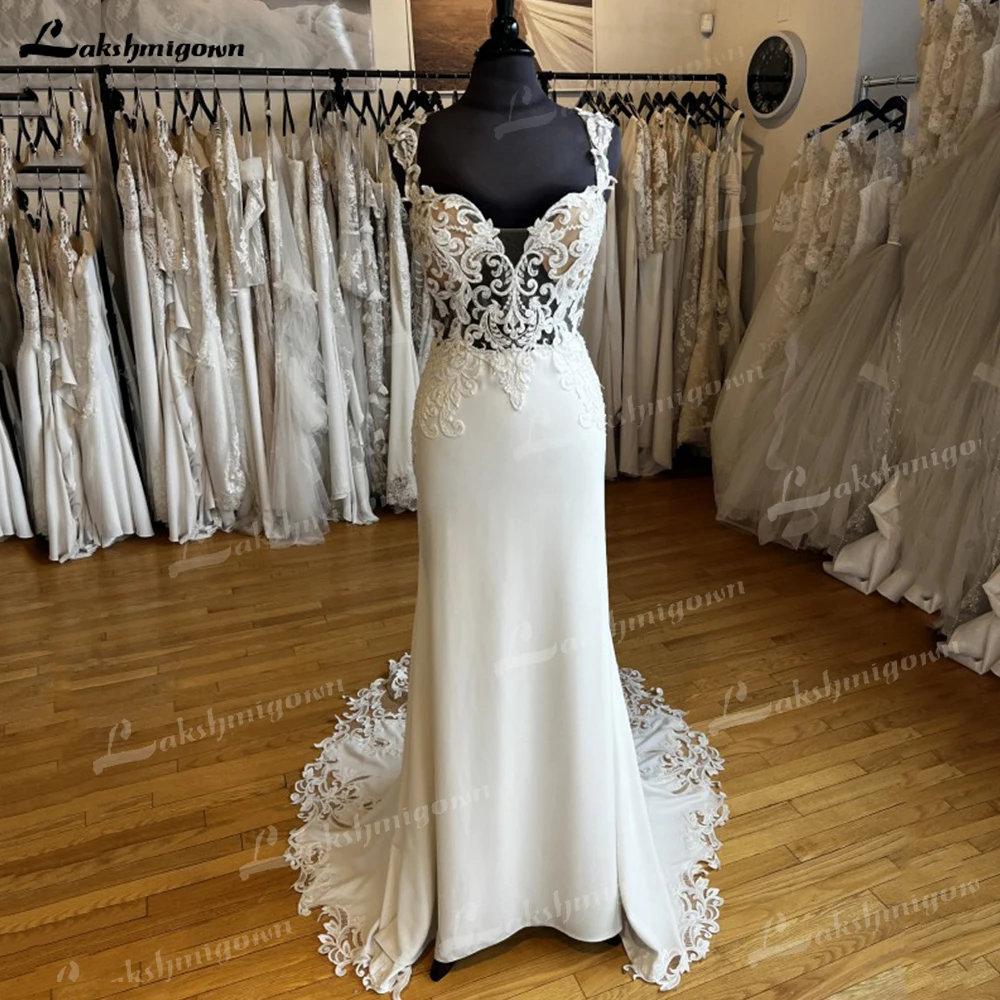 Сексуальные Свадебные Платья Для Женщин 2023 Невеста Роскошные Кружевные Бретельки Длиной До пола На Заказ vestidos elegantes para mujer