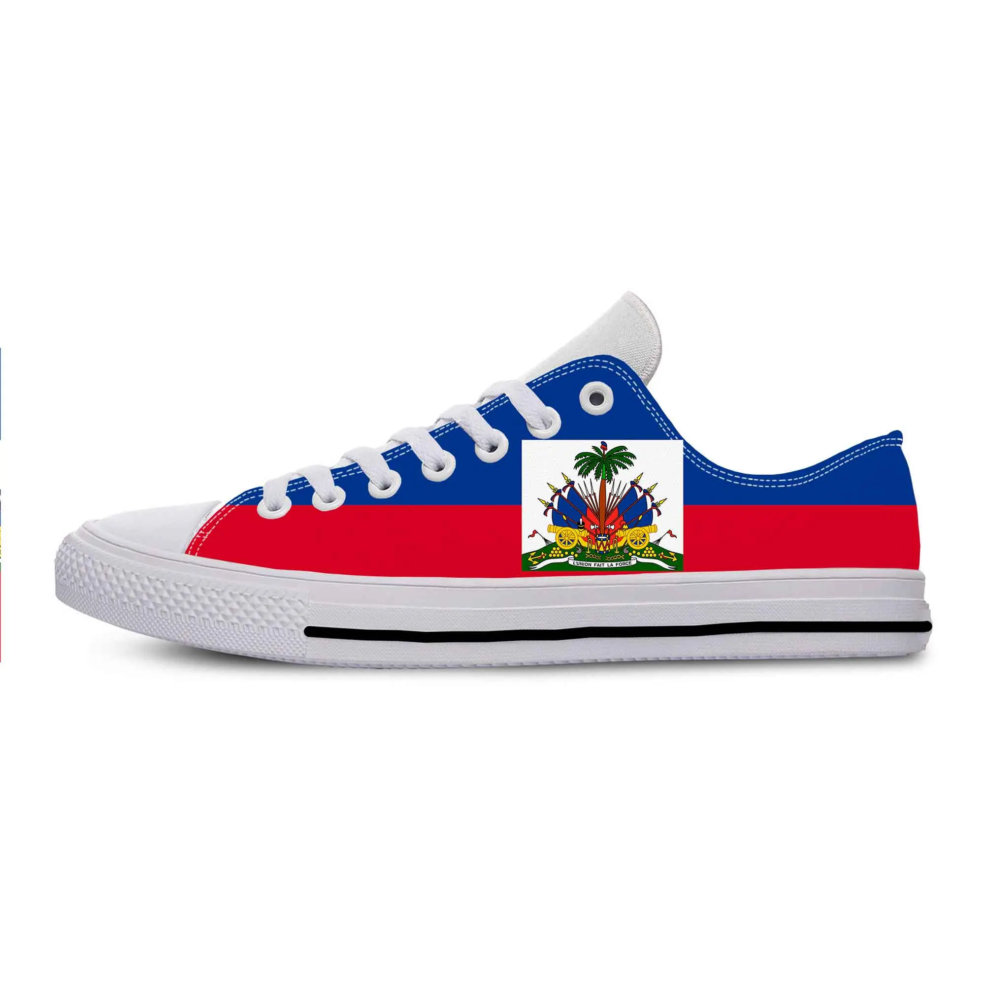 Гаити, Флаг Гаити, Патриотическая гордость, Модная популярная повседневная тканевая обувь с низким верхом, Удобные Дышащие Мужские и женские кроссовки с 3D-принтом.