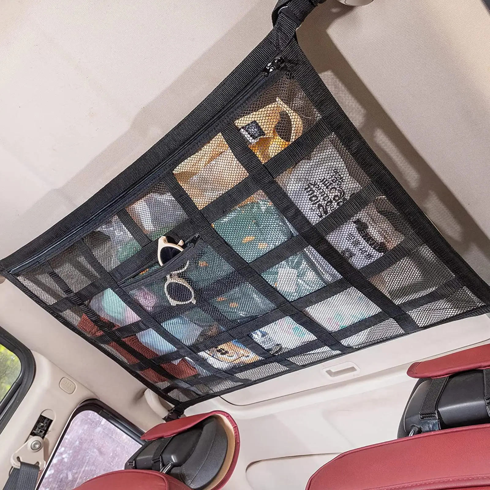 Органайзер для хранения на крыше автомобиля Автомобильный Потолочный грузовой карман Сетка для хранения Кемпинга Сетчатая сумка для крыши палатки J0R5