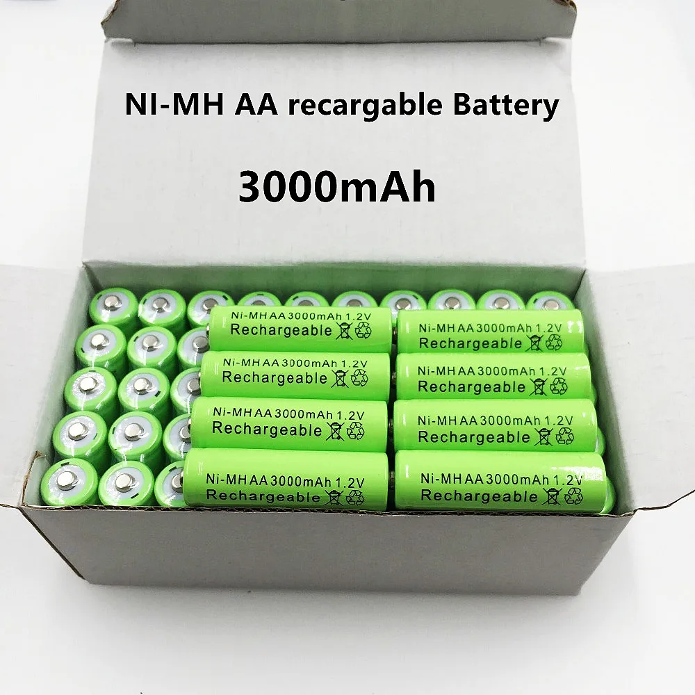 2022 lote 1,2V 3000 mAh NI MH AA Pre-cargado bateras recargables NI-MH recargable AA batera para juguetes micrfono de la cmara