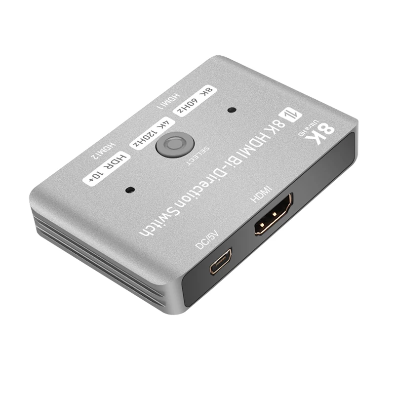 HDMI-совместимый коммутатор с разрешением 8K UHD, двунаправленный коммутатор с частотой 48 Гбит / с, поддержка 8K при 60 Гц, 4K при 120 Гц