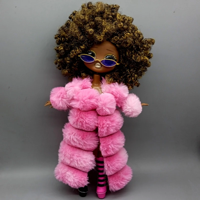 Супер мило Подходит для зимней дискотеки OMG Кукла Розовая Фиолетовая Желтая Синяя шуба Аксессуары для куклы Рождественский подарок для девочек