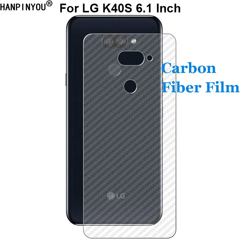 Для LG K40s 3D защита от отпечатков пальцев Прозрачная задняя пленка из углеродного волокна (не стеклянная)
