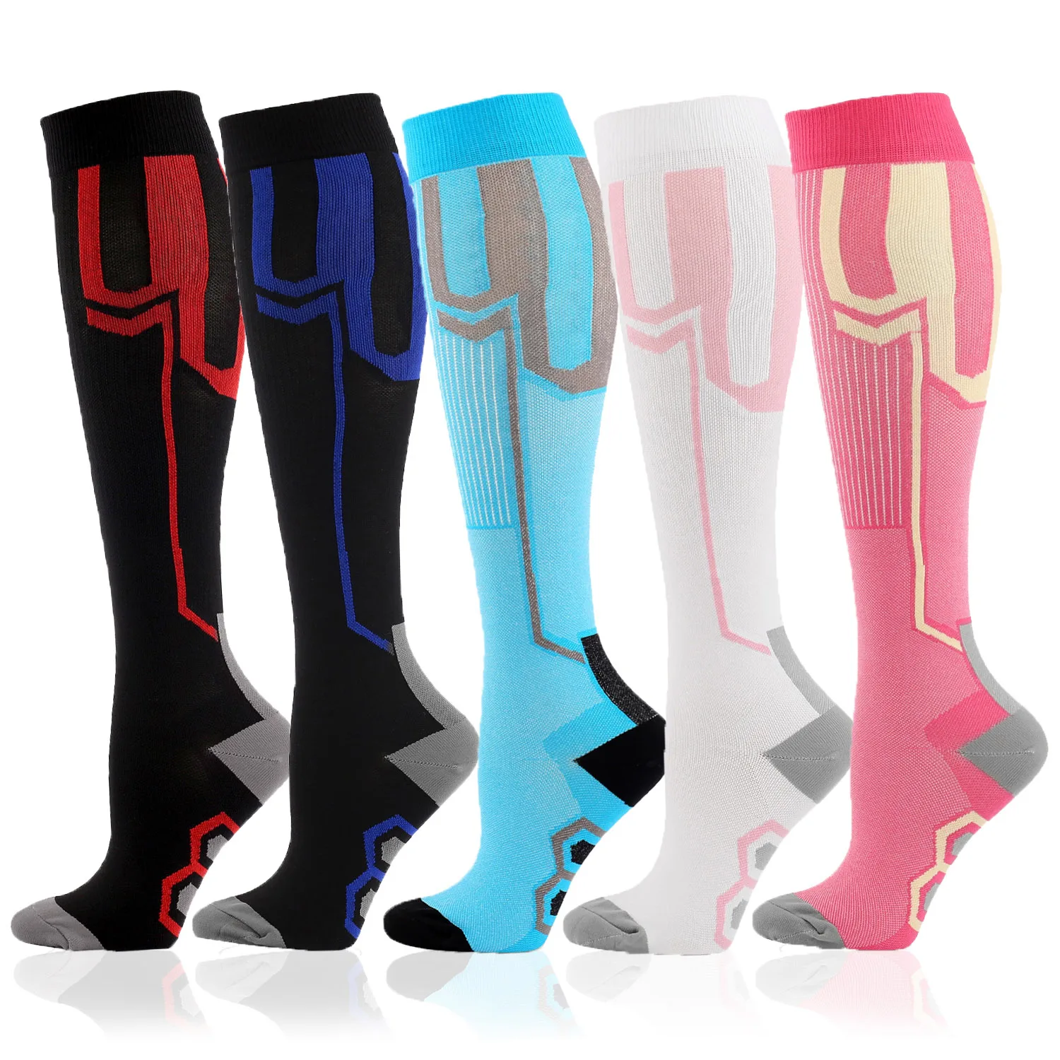 MOJITO, 1 пара новых компрессионных носков для мужчин и женщин, поддерживающие икры, компрессионные чулки до колена для кормления, езда на велосипеде, бег, атлетика