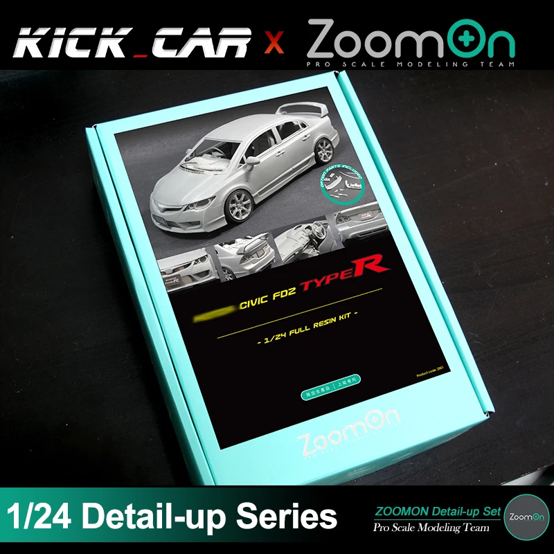 ZoomOn Z001 1/24 Модель автомобиля Civic FD2 Type R (Новая версия) Комплект деталей Модель автомобиля Комплект транспортных средств Ручной работы