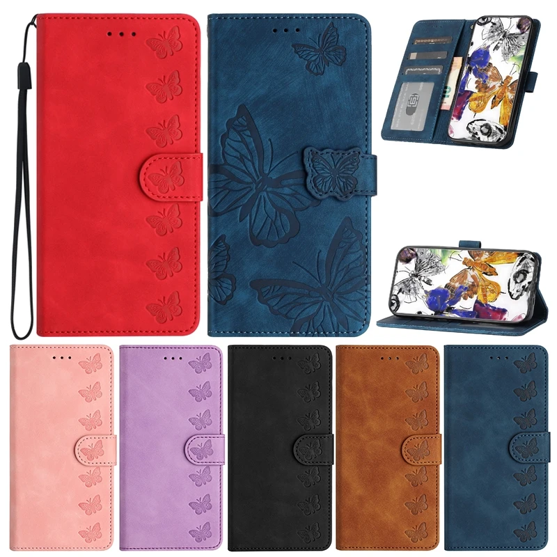 Кожаный Чехол С Тиснением в виде Бабочки Для Samsung Galaxy Note 20 Ultra 10 Plus 9 8 S7 S6 Edge S4 S3 i9060 Book Wallet Cover Card Hoder